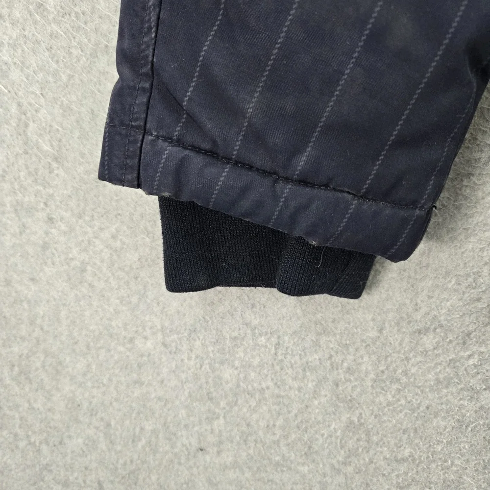 Levi's Men Jacket S Navy Striped Puffer Hooded Zipper READ